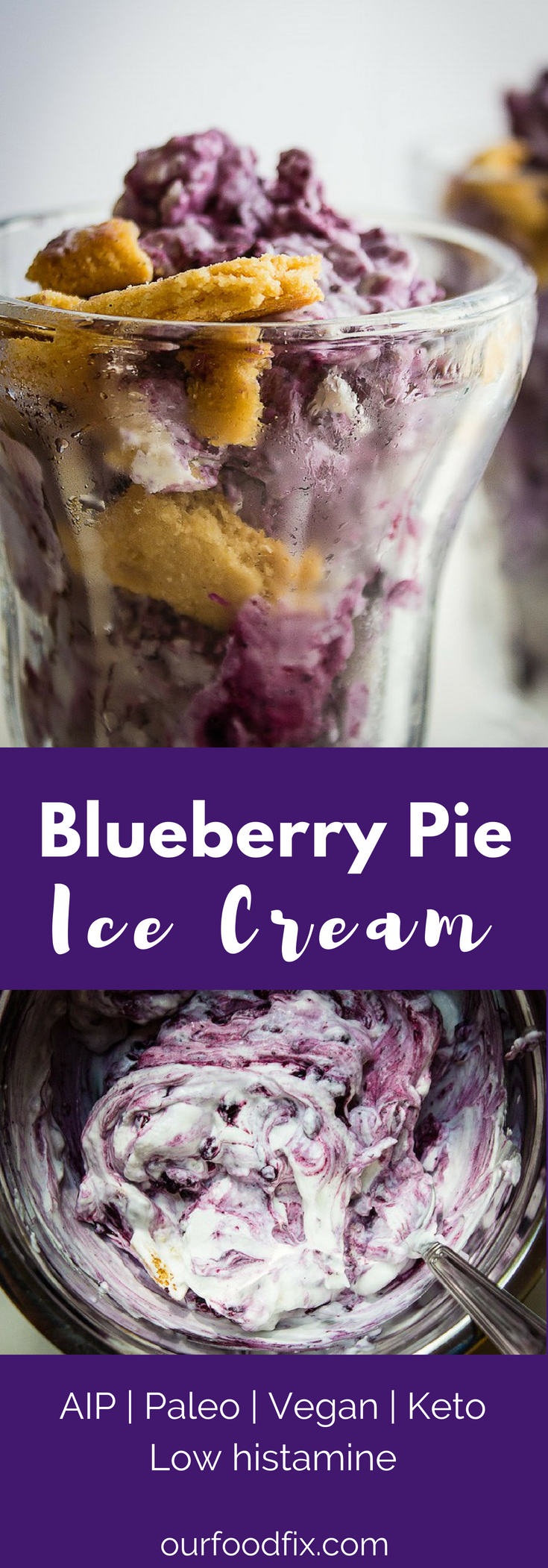 All the best parts of blueberry pie rolled into one refreshing treat #icecreamrecipes #bluberrypie #paleorecipes | AIP recipes | AIP dessert | AIP ice cream | Blueberry recipes | Coconut ice cream | Paleo recipes | Paleo dessert | Paleo ice cream | Keto recipes | Keto desserts | Low histamine | Low histamine recipes | Anti inflammatory foods | Wild blueberries | Dairy free ice cream | Dairy free dessert | Gluten free recipes | Gluten free dessert | Vegan recipes | Vegan dessert | Vegan ice cream